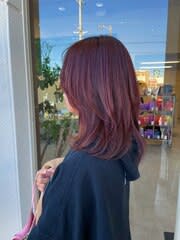 チェリーレッド×レイヤーカット　30代/40代