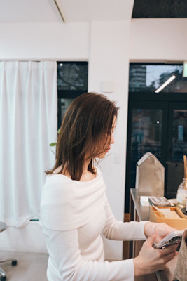 レイヤーロブ/大人ブラウンベージュ/まろやか/20代30代