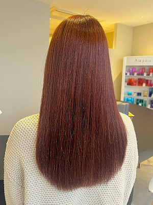 髪質改善 ストレート ピンクブラウン 30代 縮毛矯正