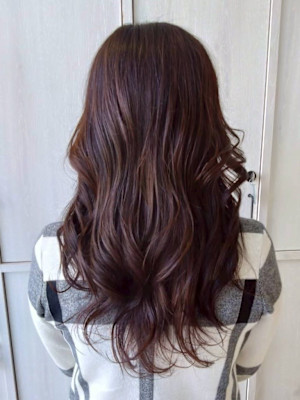 レイヤーカット ピンクブラウン ブラウンカラー 30代