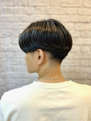 センターパート男子