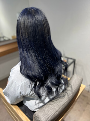 ブルーブラック羽エクステ