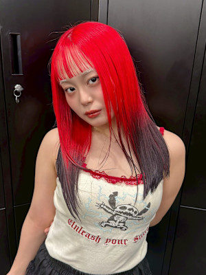 オーダーメイド　デザインカラー　ケアブリーチカラー　ウルフ