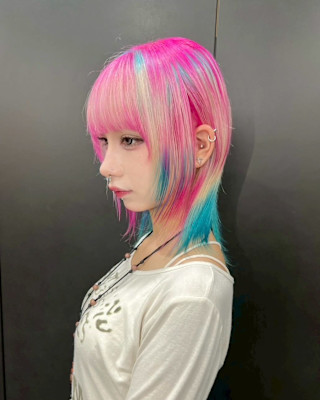 オーダーメイド　デザインカラー　ケアブリーチカラー　ウルフ