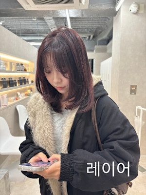 レイヤーカット/ラベンダーカラー