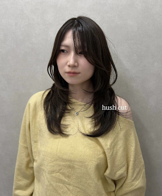 ハッシュカット/レイヤーカット/韓国ヘア/グレージュ