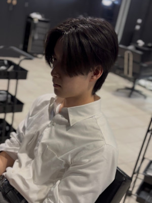 センターパート×ニュアンスパーマ×フェザーパーマ×men's