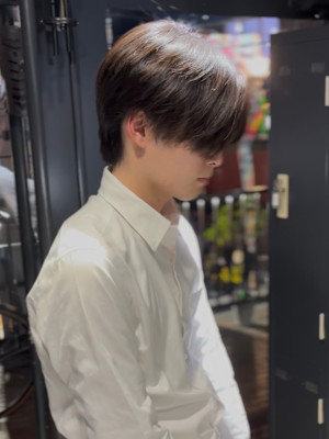 センターパート×ニュアンスパーマ×フェザーパーマ×men's