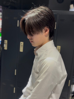 センターパート×ニュアンスパーマ×フェザーパーマ×men's