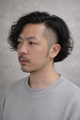 20代30代40代ツーブロック×アシメパーマ