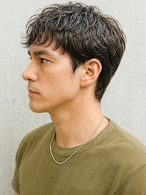 サーフカールニュアンスデザインマッシュp1　ルーズショート