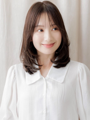 ダークアッシュ顔周りカット小顔ワンホンレイヤー30代40代