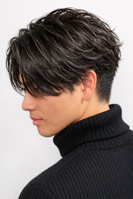 メンズ　ニュアンスパーマ　フェザーパーマ　理容室　バーバー