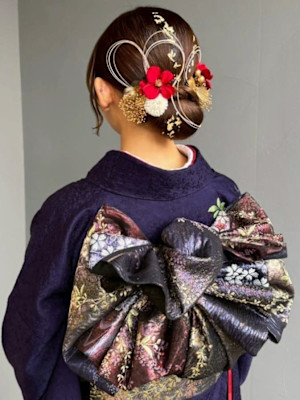 お団子 タイトヘア 和装ヘア 成人式 まとめ髪 着物アレンジ