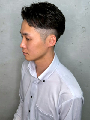 アップバング ナチュラルパーマ ニュアンスパーマ 刈り上げ