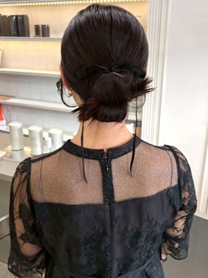 パーティー お呼ばれ カチモリ お団子 アップスタイル