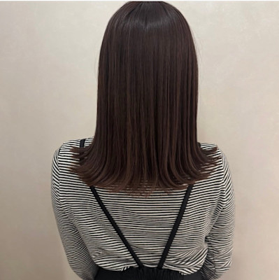 【&ONE 自由が丘】ラベンダーブラウン×切りっぱなしミディ