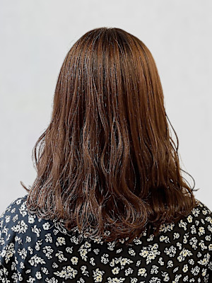 アッシュブラウン ミディアムレイヤー 透明感カラー 30代