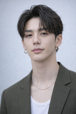 毛流れハンサムショートセンターパートメンズ黒髪爽やか