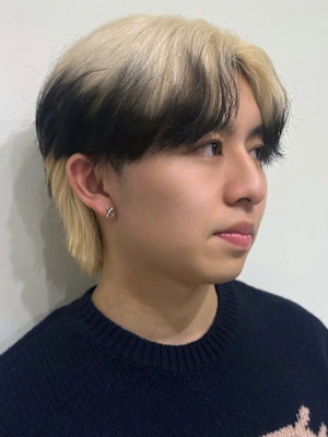 アンブレラカラー ダブルカラー ブリーチ センターパート