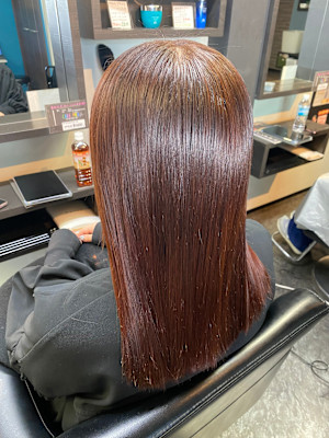 ミディアム　艶感　オレンジブラウン