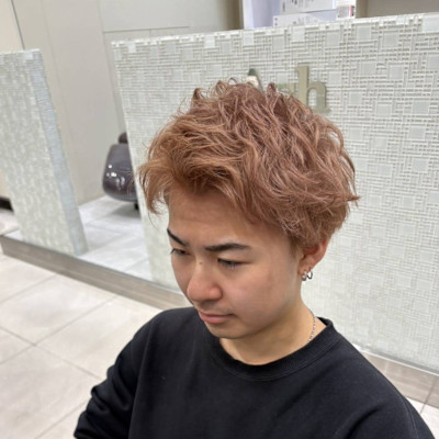 フェザーパーマ×ミルクティーベージュ