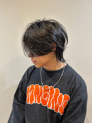 メンズウルフ/センターパート