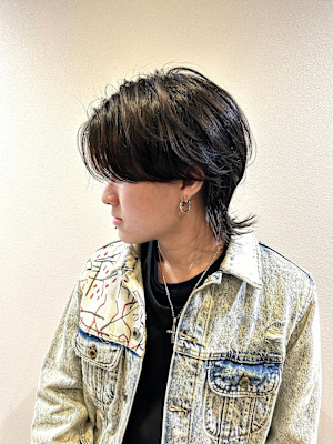 メンズウルフ/センターパート