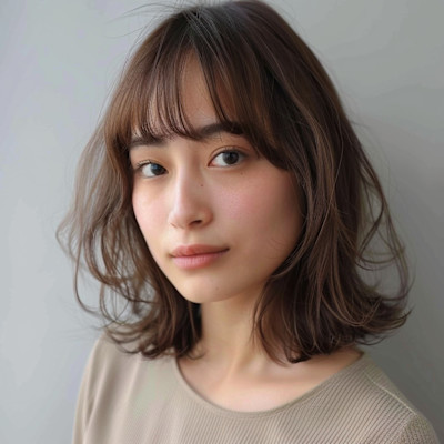 【透明感】ブラウンミディ