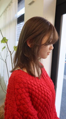 大人ミディアム/透明感カラー/レイヤー/ベージュ