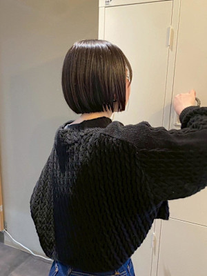 ミニボブ/グレージュ/髪質改善/20代