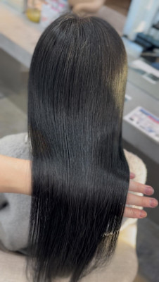 オリーブグレ／小顔に見せるヘア／ココアベージュ/黒髪カタログ