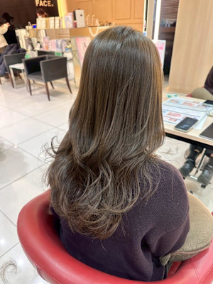 透明感カラー/ブリーチなしWカラー/髪質改善/伊勢原