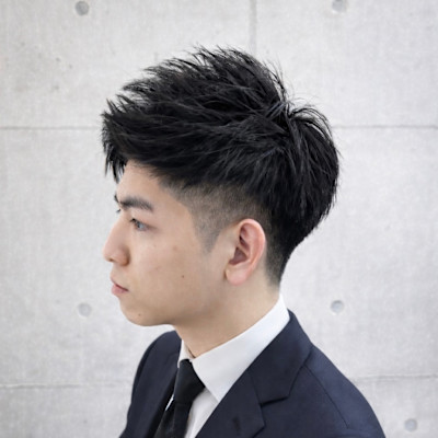 【マンツーマン施術】清潔感あるアップバングビジネスショート