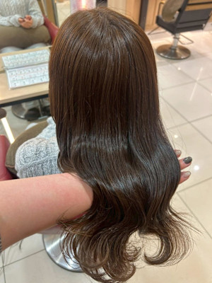 透明感カラー/ブリーチなしWカラー/髪質改善/伊勢原