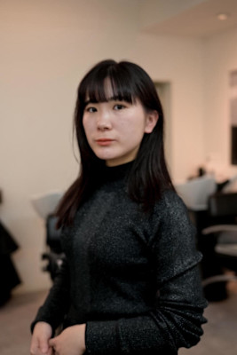 ワイドバング/艶髪アッシュブラック/赤み消し/髪質改善