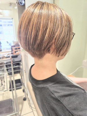 ショート ハイライト メンズライク