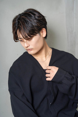 ナチュラルセンターパート/メンズ