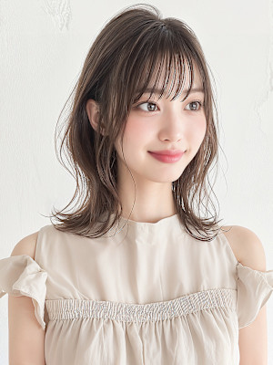 くびれカールハイライトモテ髪ウェットヘアp1　ドライパーマ