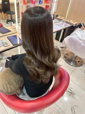 透明感カラー/ブリーチなしWカラー/髪質改善/伊勢原