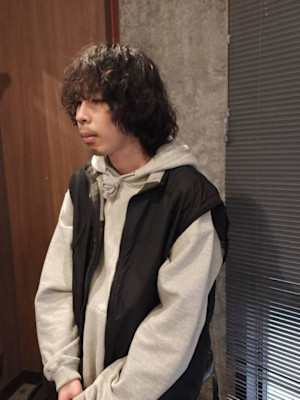 ニュアンスパーママッシュボブレイヤー　メンズミディアム