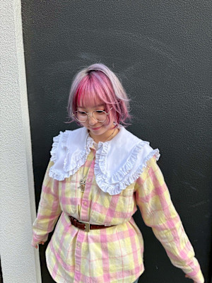 ニュアンスで魅せるピンクボブ