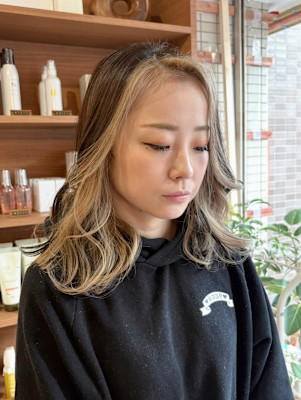 フェイスフレーミング×ミルクティーベージュ