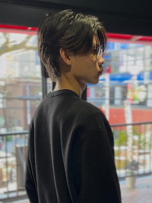 センターパート×ニュアンスパーマ×フェザーパーマ×men's