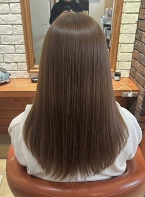 透明感ベージュ×極上シルキーストレート【美髪スタイル】