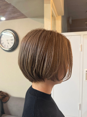 ハイトーン/ベージュ/ミルクティーベージュ/ショートボブ
