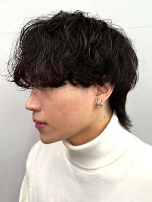 ツイスパ マッシュウルフ 似合わせカット メンズパーマ