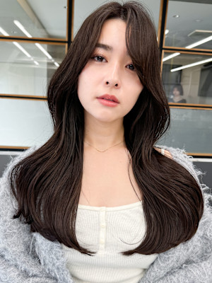 韓国風くびれロング◎美髪韓国風パーマ×艶カラー