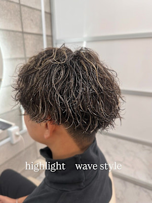 【浅草BINNA】メンズカット×スパイラルパーマ×ハイライト