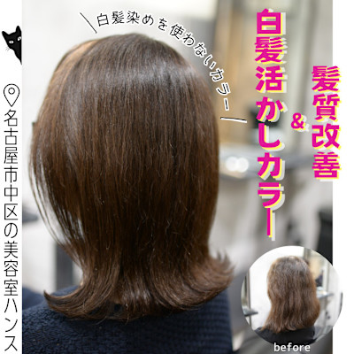 白髪活かしカラーと相性の良い髪質改善「美髪チャージ」